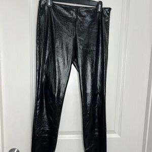 Love Moschino Black Coated Pants with Zipper Hem – Size US 6 / IT 42